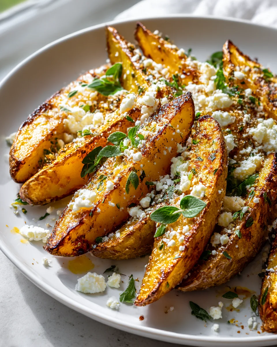Crave-Worthy Greek Potato Wedges with Feta & Oregano