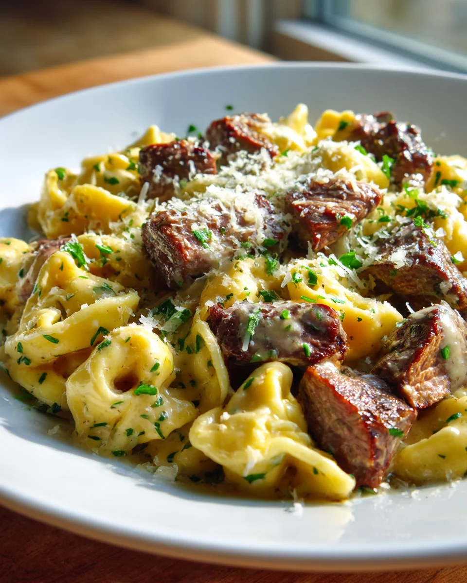 Easy One Pan Cowboy Butter Steak & Tortellini Dinner