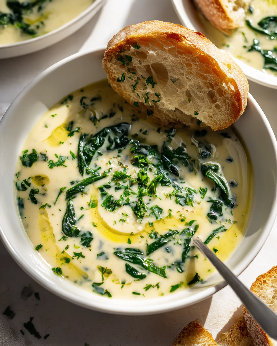 Easy Creamy White Bean & Spinach Soup - One Pot Comfort