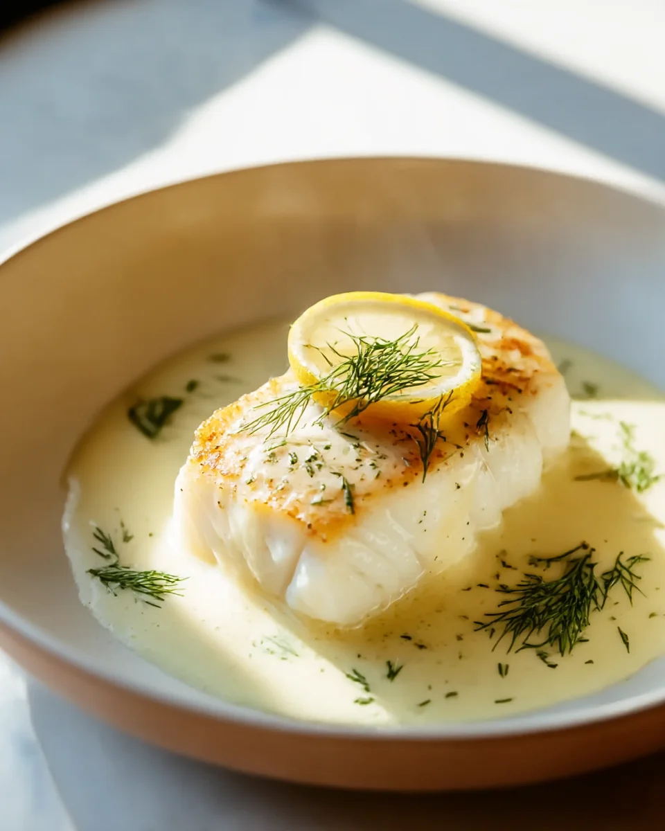 Gourmet Healthy Halibut with Non-Alcoholic Buerre Blanc