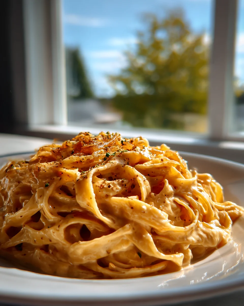 Sweet Heat Caramelized Onion Fettuccine: A Flavor Burst!