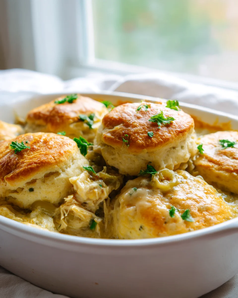 Delicious Pepperoncini Chicken Biscuit Casserole Recipe!