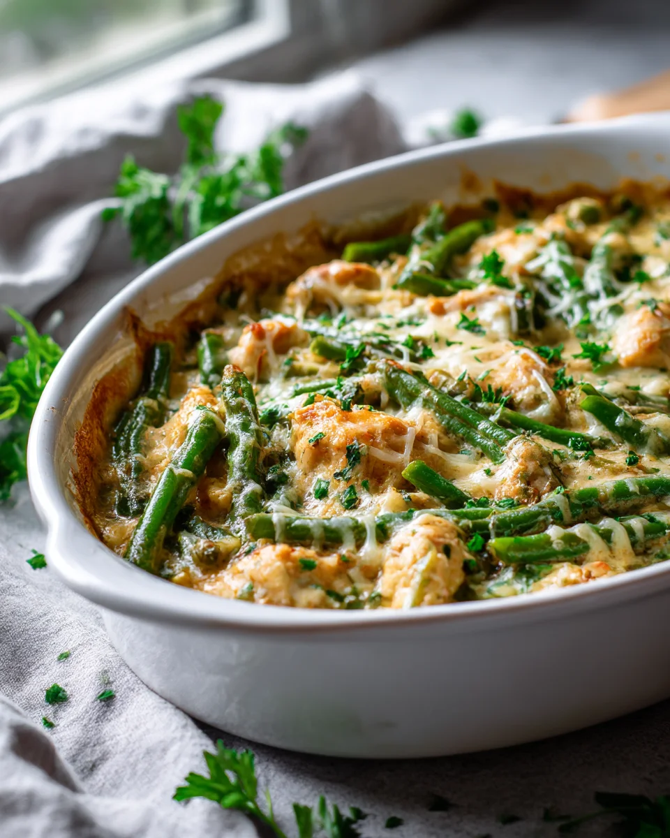 Delicious Chicken And Green Bean Keto Casserole Recipe