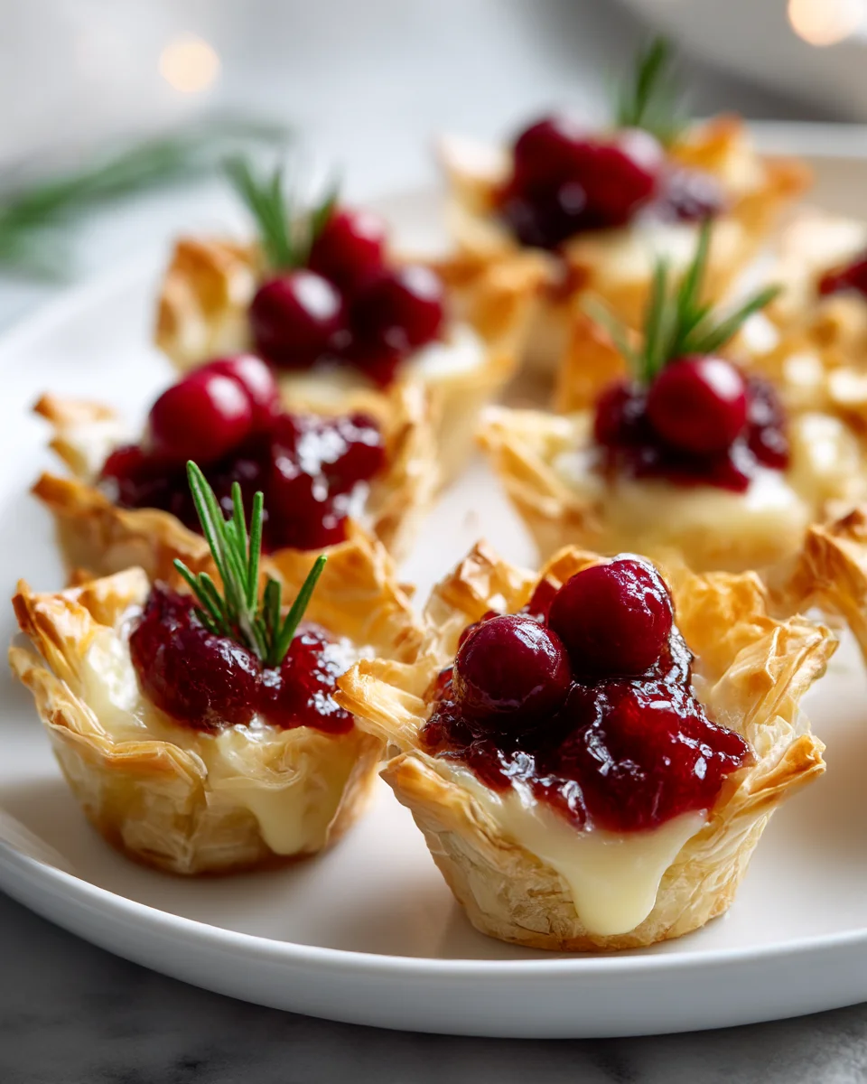 Mini Brie and Cranberry Phyllo Cups: Easy Appetizer Recipe