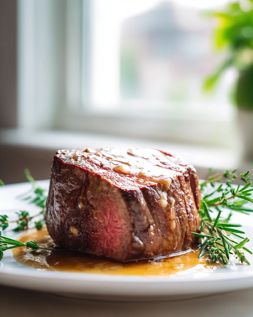 Savory Pan Seared Filet Mignon Roast with Garlic Butter Recipe