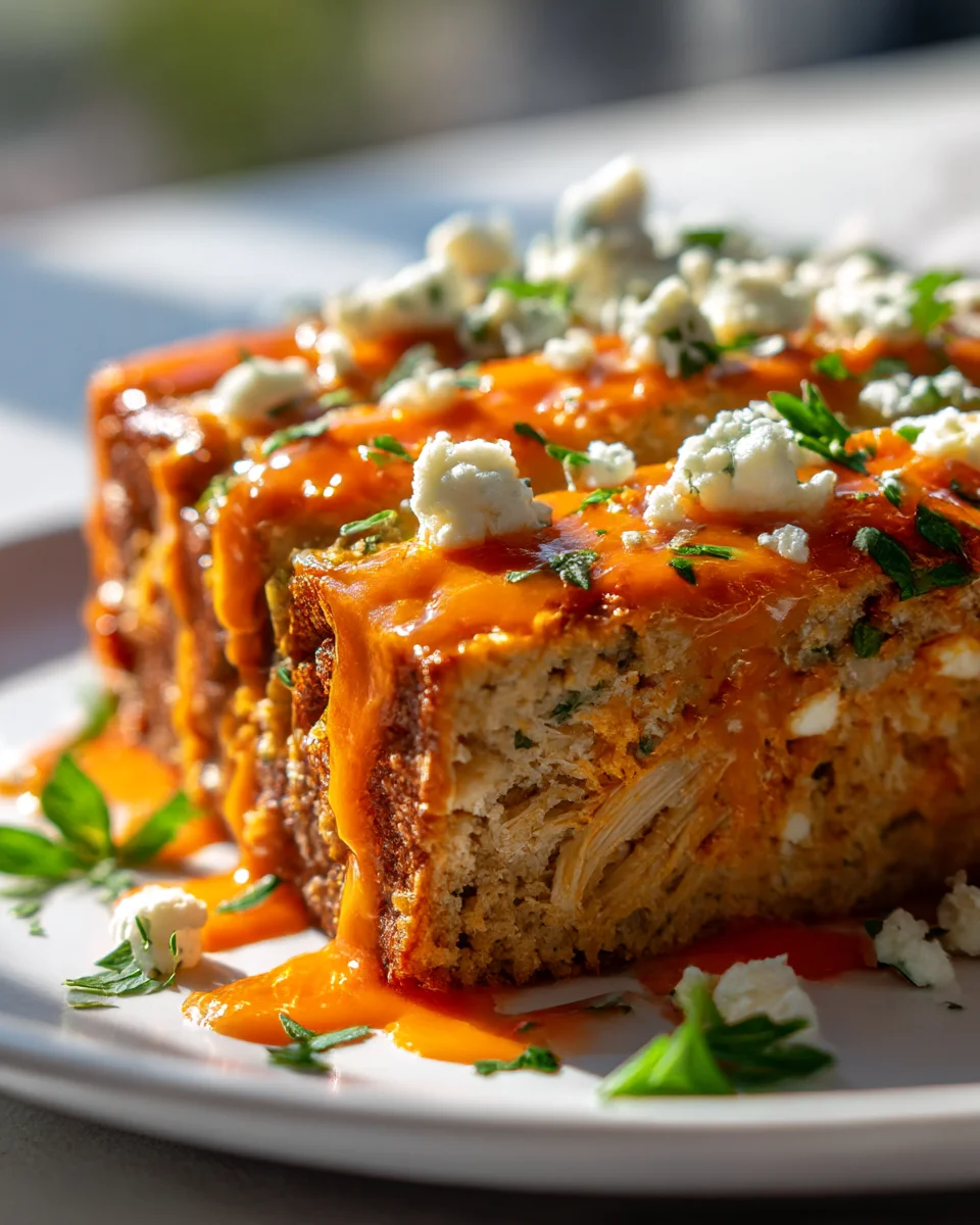 Buffalo Chicken Meatloaf with Blue Cheese