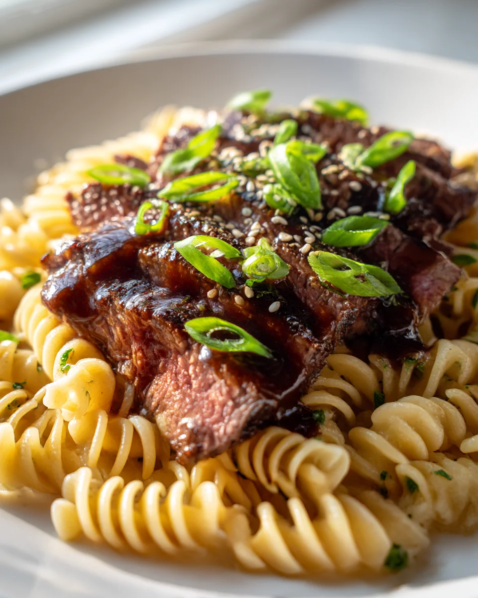 Honey Soy Glazed Steak with Rotini: Flavorful Dinner Delight