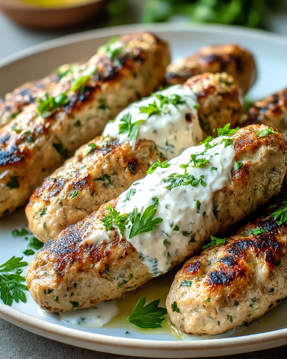 Delicious Chicken Kofta with Garlic Yogurt Sauce Recipe