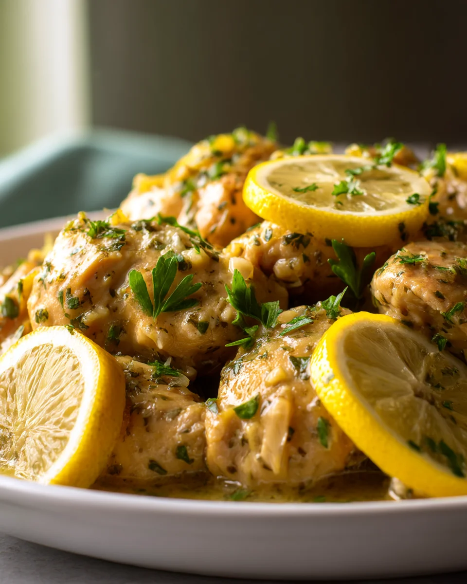 Slow Cooker Lemon Herb Chicken with Garlic Butter Recipe