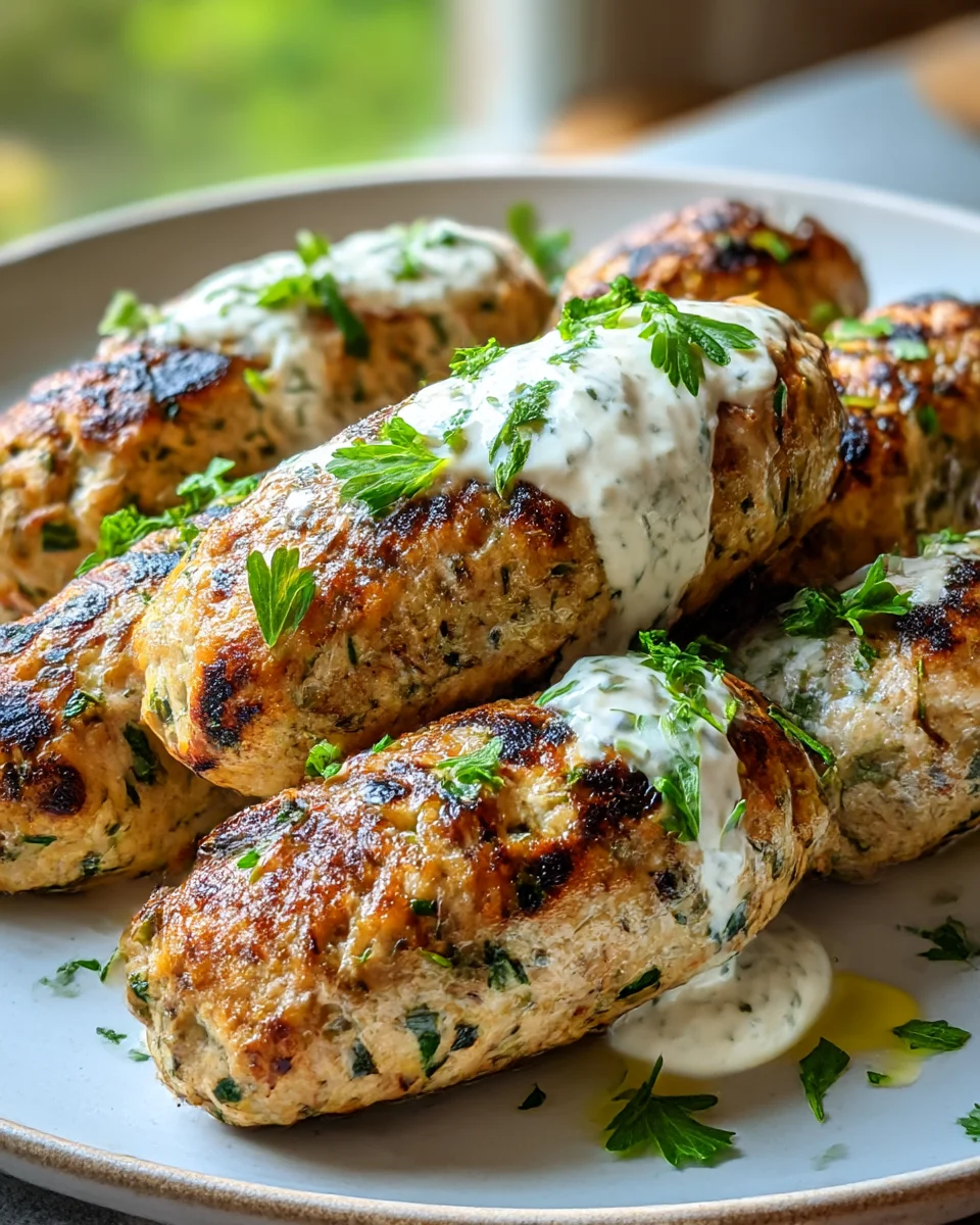 Delicious Chicken Kofta with Garlic Yogurt Sauce Recipe