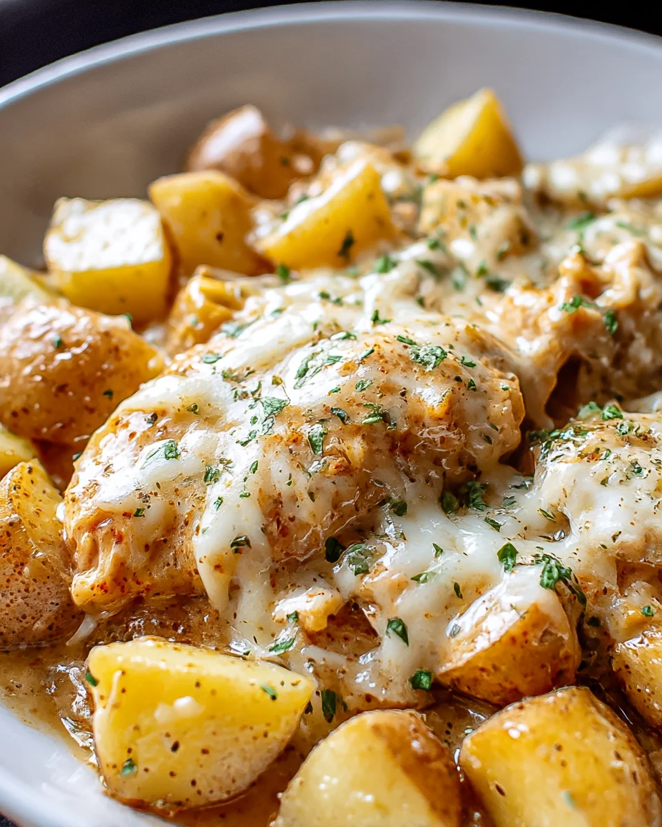 Slow Cooker Garlic Parmesan Chicken & Potatoes Recipe Delight