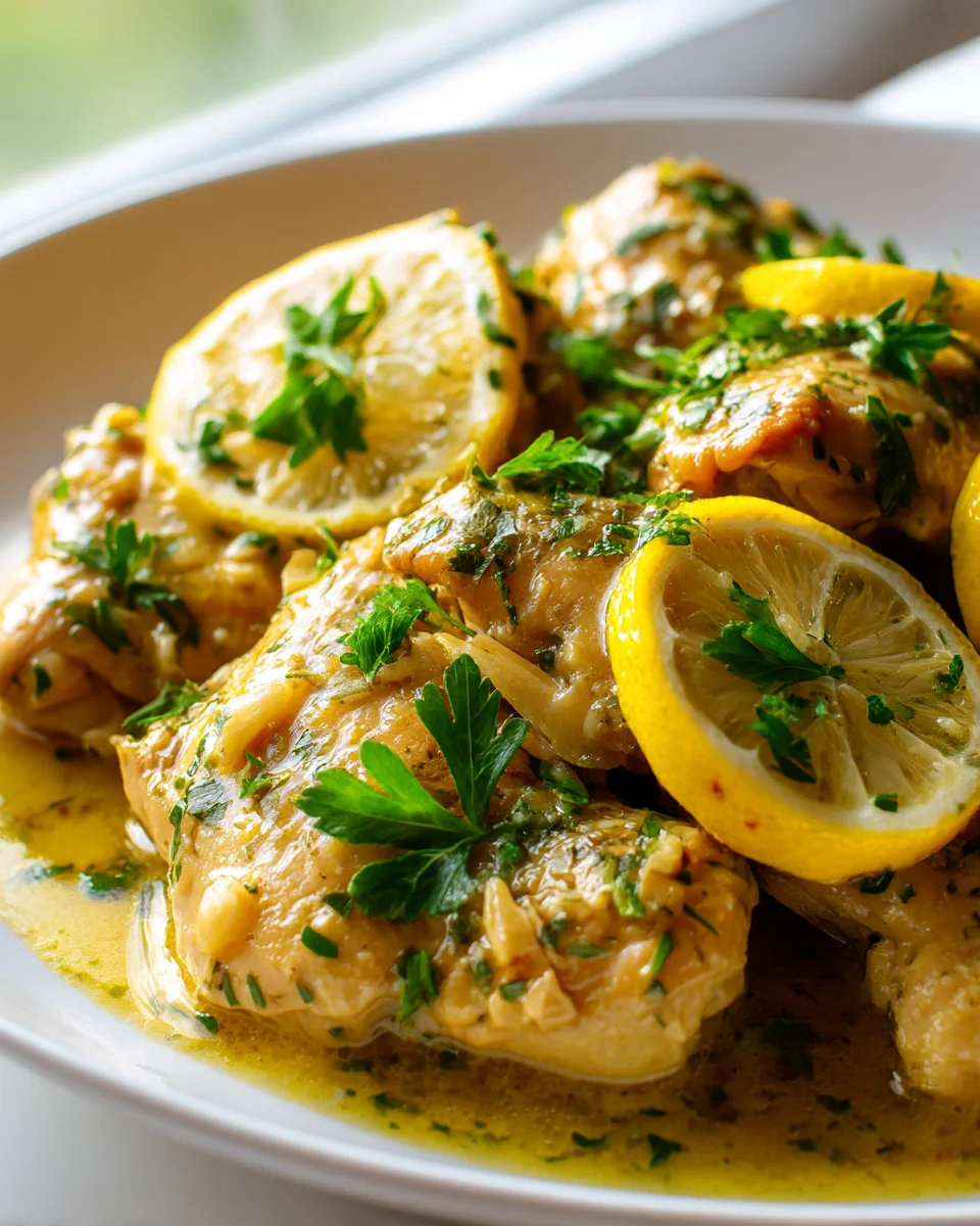 Slow Cooker Lemon Herb Chicken with Garlic Butter Recipe