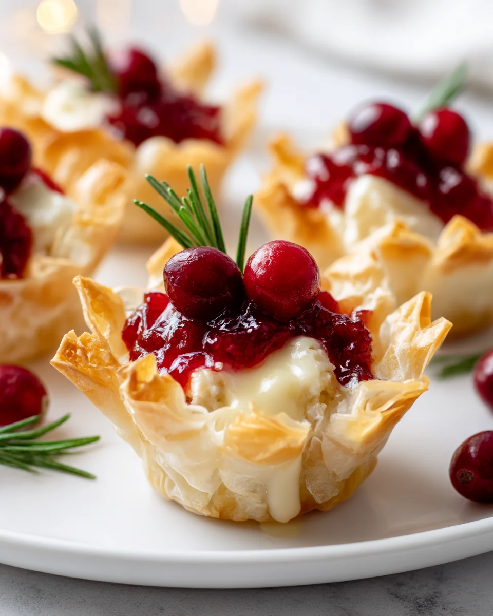 Mini Brie and Cranberry Phyllo Cups: Easy Appetizer Recipe