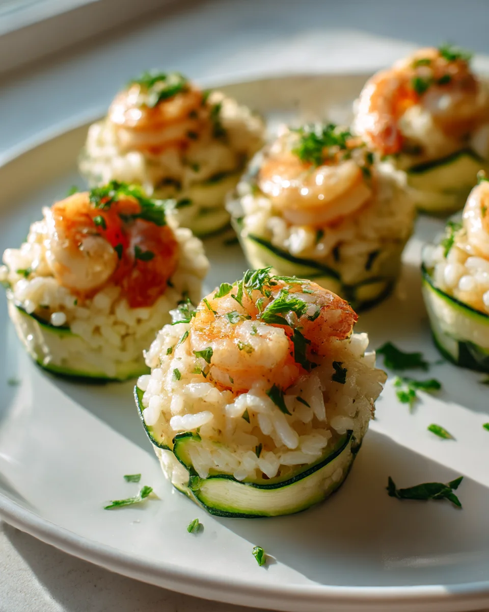 Garlic Parmesan Shrimp Zucchini Rice Cups - Easy & Delicious!