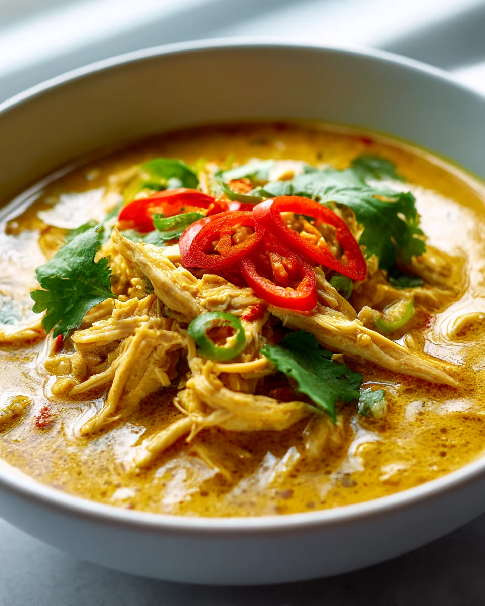 Indonesian Chicken Curry Soup with Coconut Milk