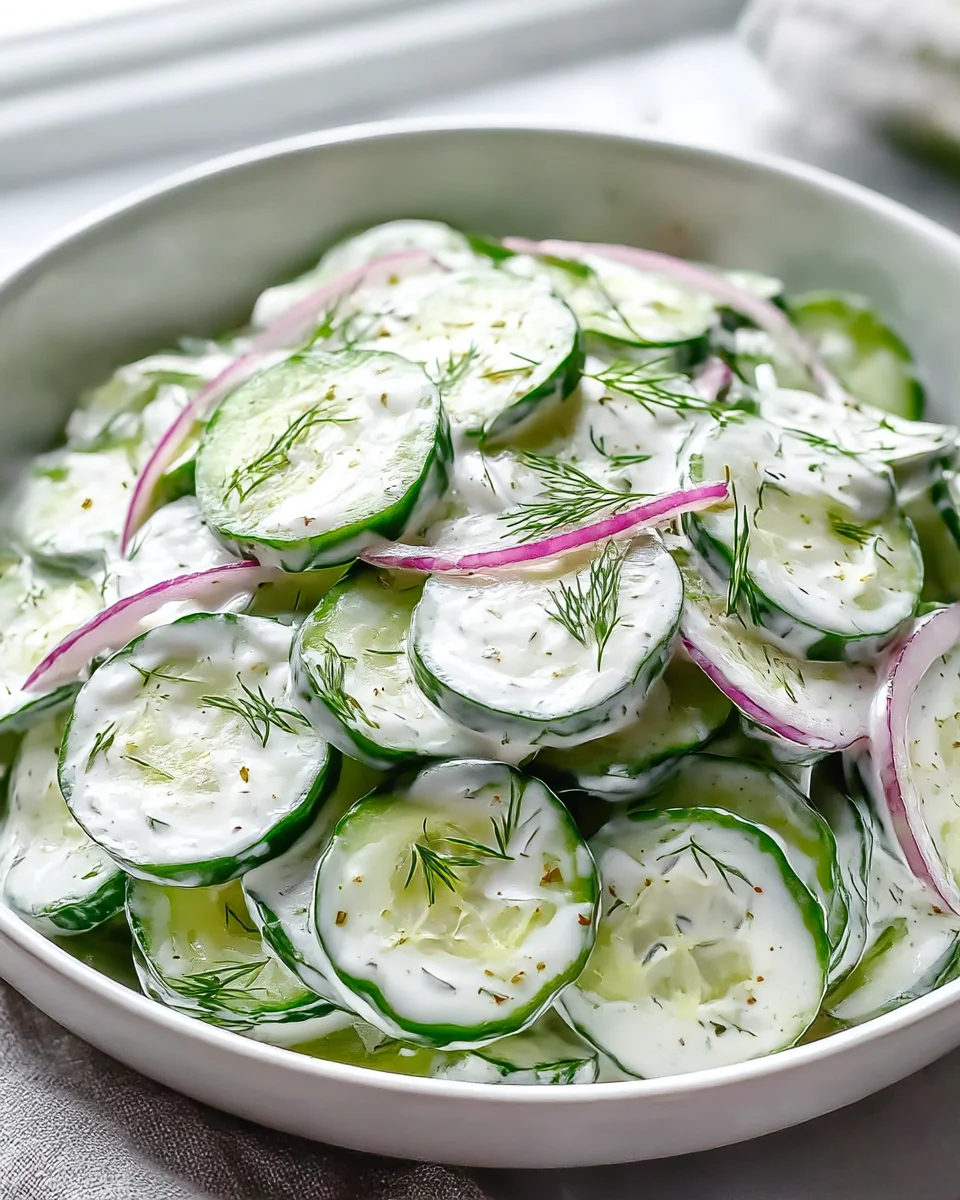 Delicious Creamy Cucumber Salad Recipe for Summer Refreshment