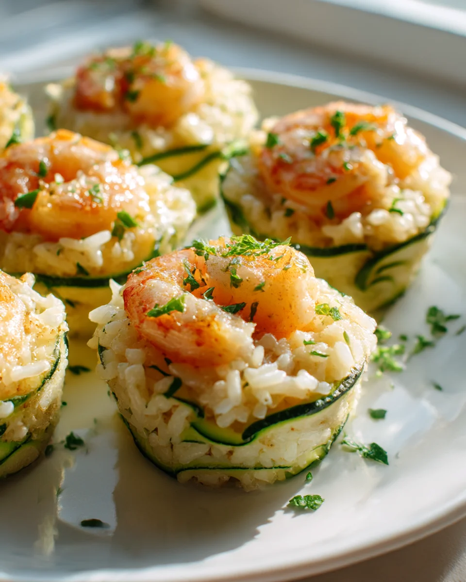 Garlic Parmesan Shrimp Zucchini Rice Cups - Easy & Delicious!