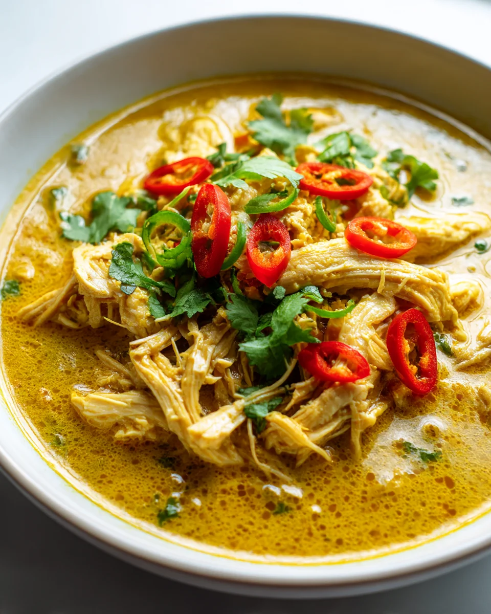 Indonesian Chicken Curry Soup with Coconut Milk