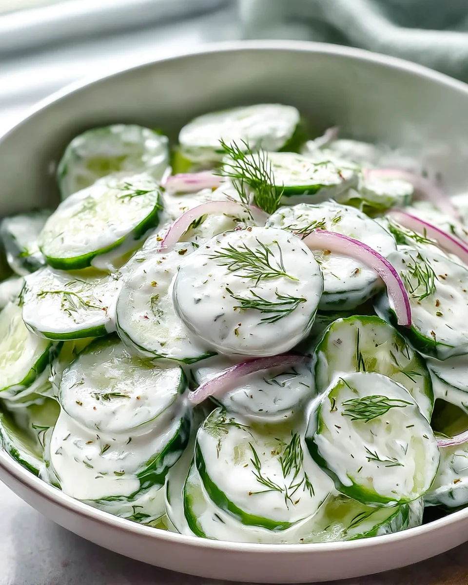 Delicious Creamy Cucumber Salad Recipe for Summer Refreshment