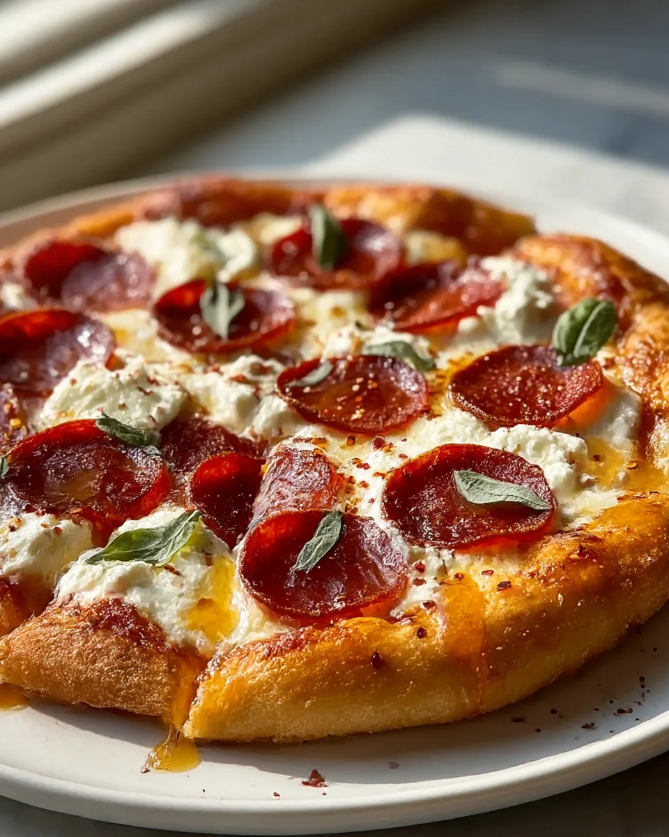 Hot Honey Beef Pepperoni Ricotta Pizza: A Flavorful Delight