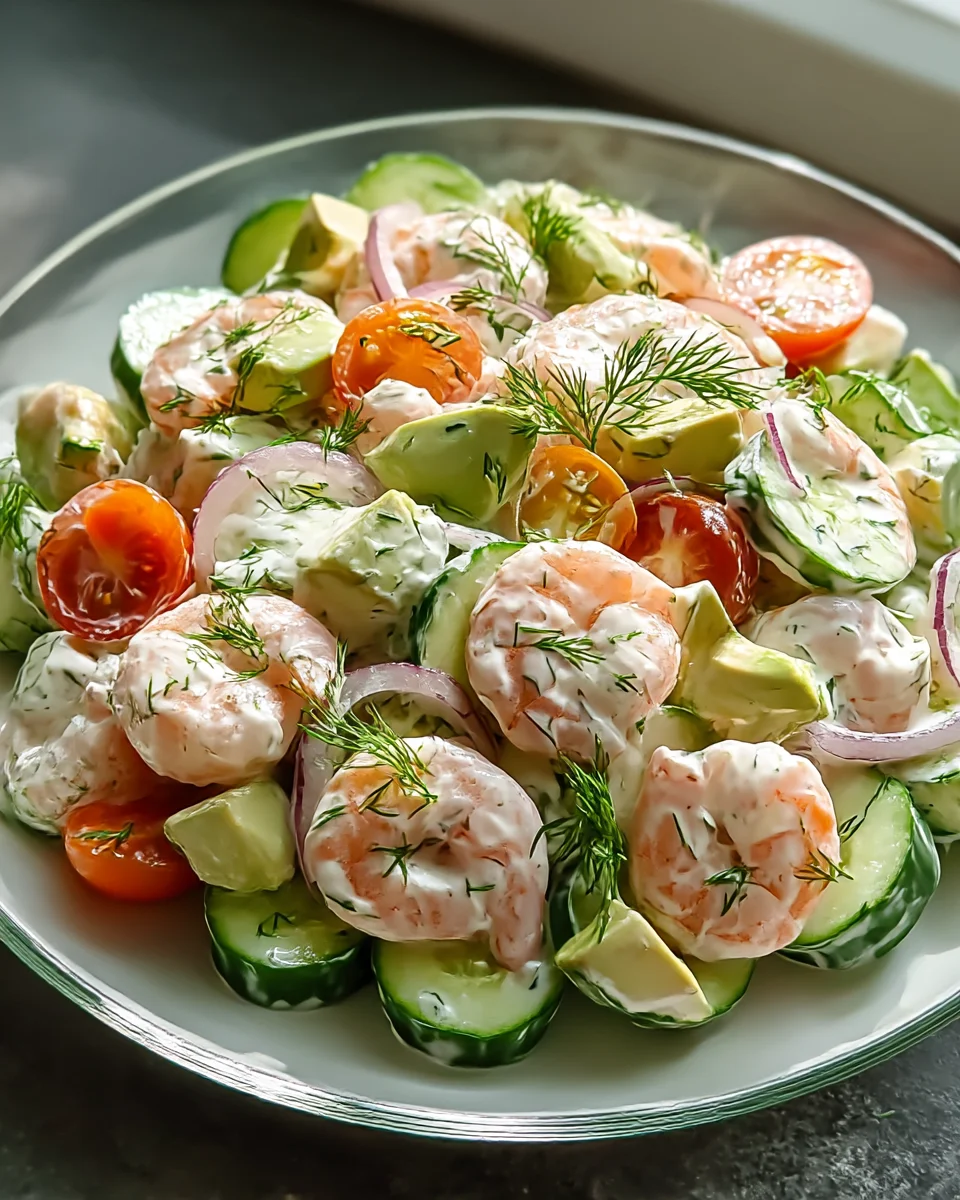 Delicious Creamy Cucumber Shrimp Salad Recipe for Summer!