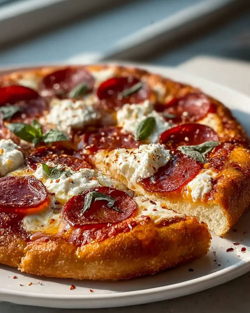 Hot Honey Beef Pepperoni Ricotta Pizza: A Flavorful Delight