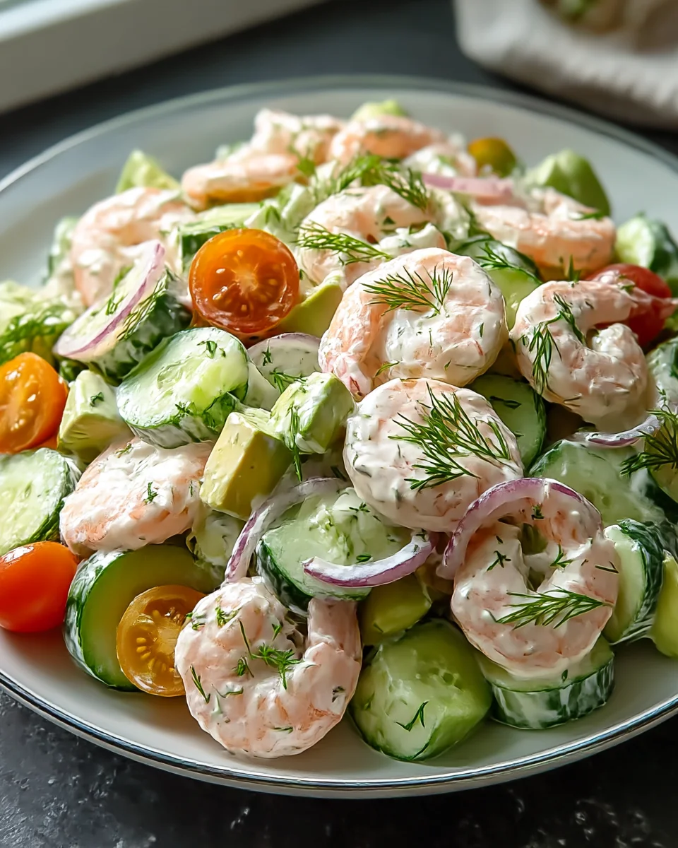 Delicious Creamy Cucumber Shrimp Salad Recipe for Summer!
