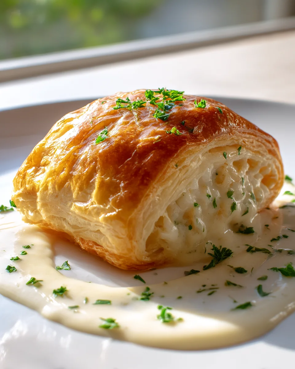 Creamy Chicken and Rice Puff Pastry Pockets