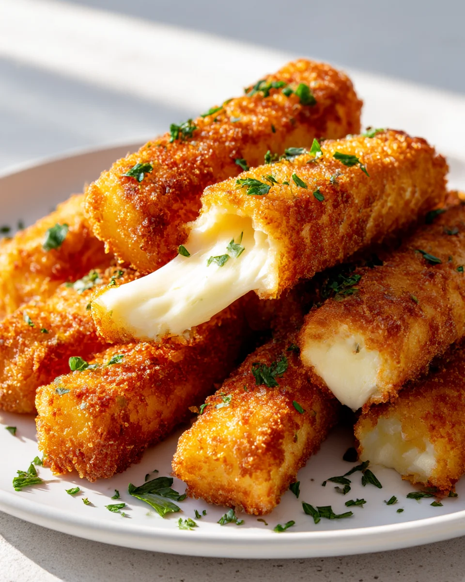 Crispy Mozzarella Potato Cheese Sticks with Ultimate Pull