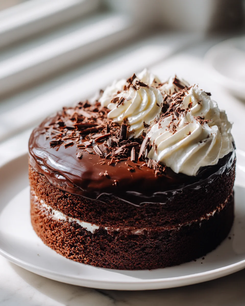 Decadent Double Chocolate Fudge Cake with Whipped Cream Delight