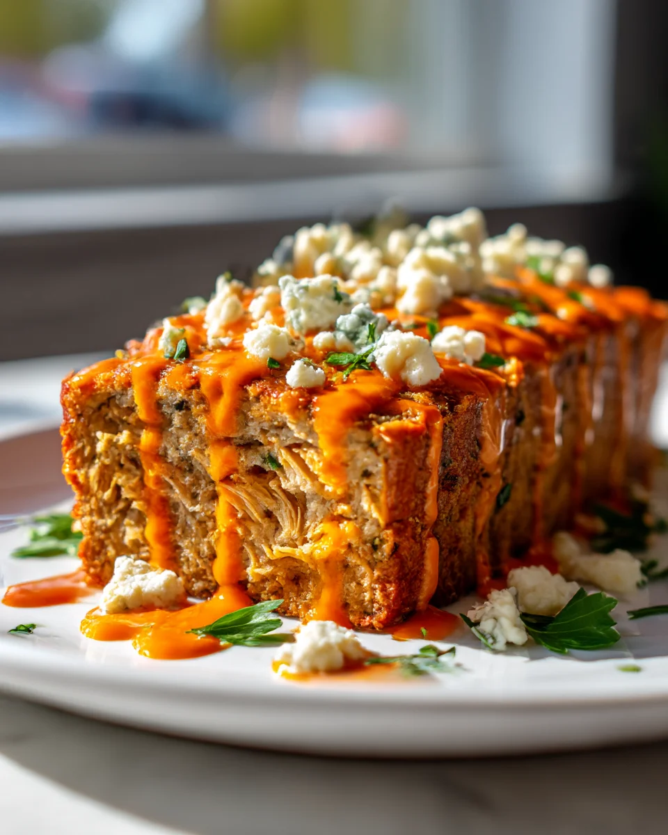 Buffalo Chicken Meatloaf with Blue Cheese