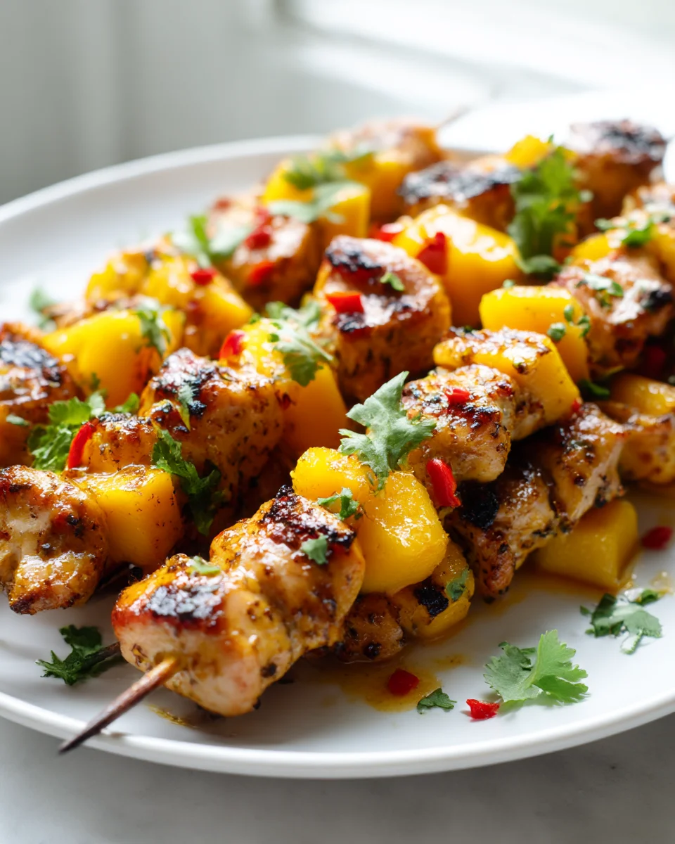 Spicy Mango-Glazed Chicken Skewers