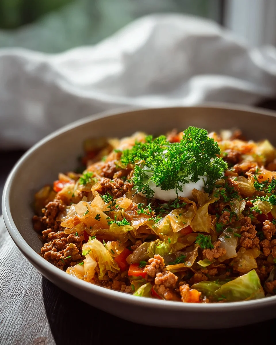 Savory Beef and Crunchy Cabbage Skillet