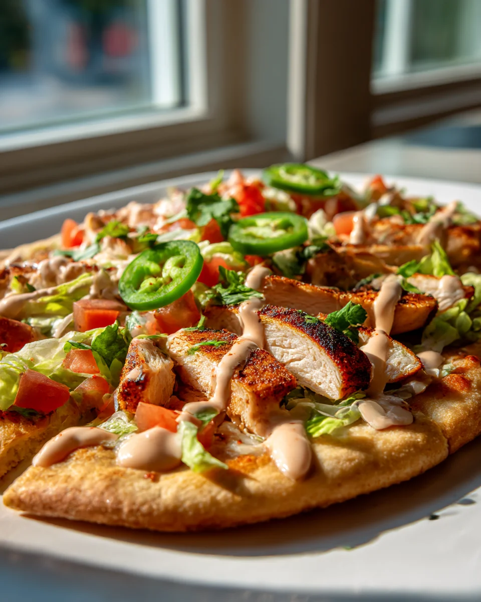 Spicy Chipotle Ranch Chicken Flatbread Delight