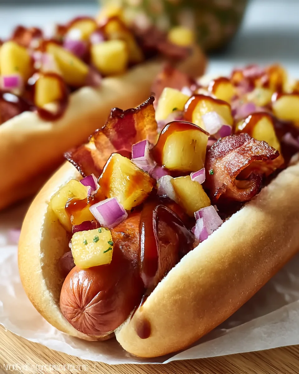 Tropical Beef Hot Dogs with Island Flair