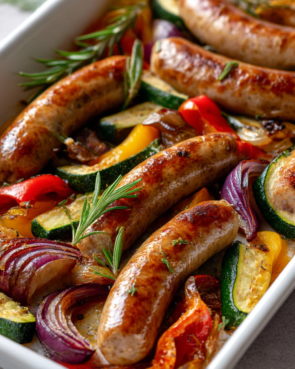 Savory Beef Sausage and Veggie Bake