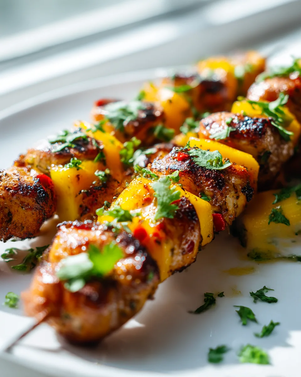 Spicy Mango-Glazed Chicken Skewers