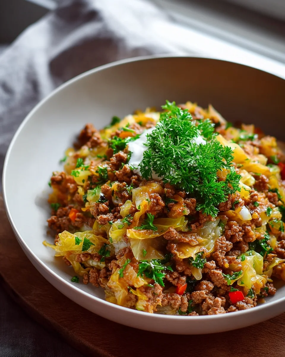 Savory Beef and Crunchy Cabbage Skillet