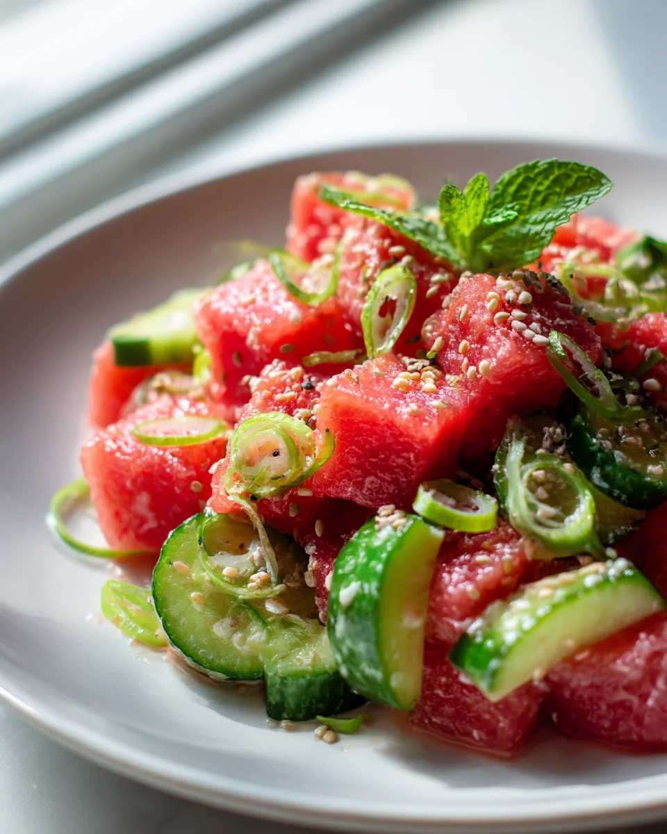 Refreshing Asian Watermelon Cucumber Salad