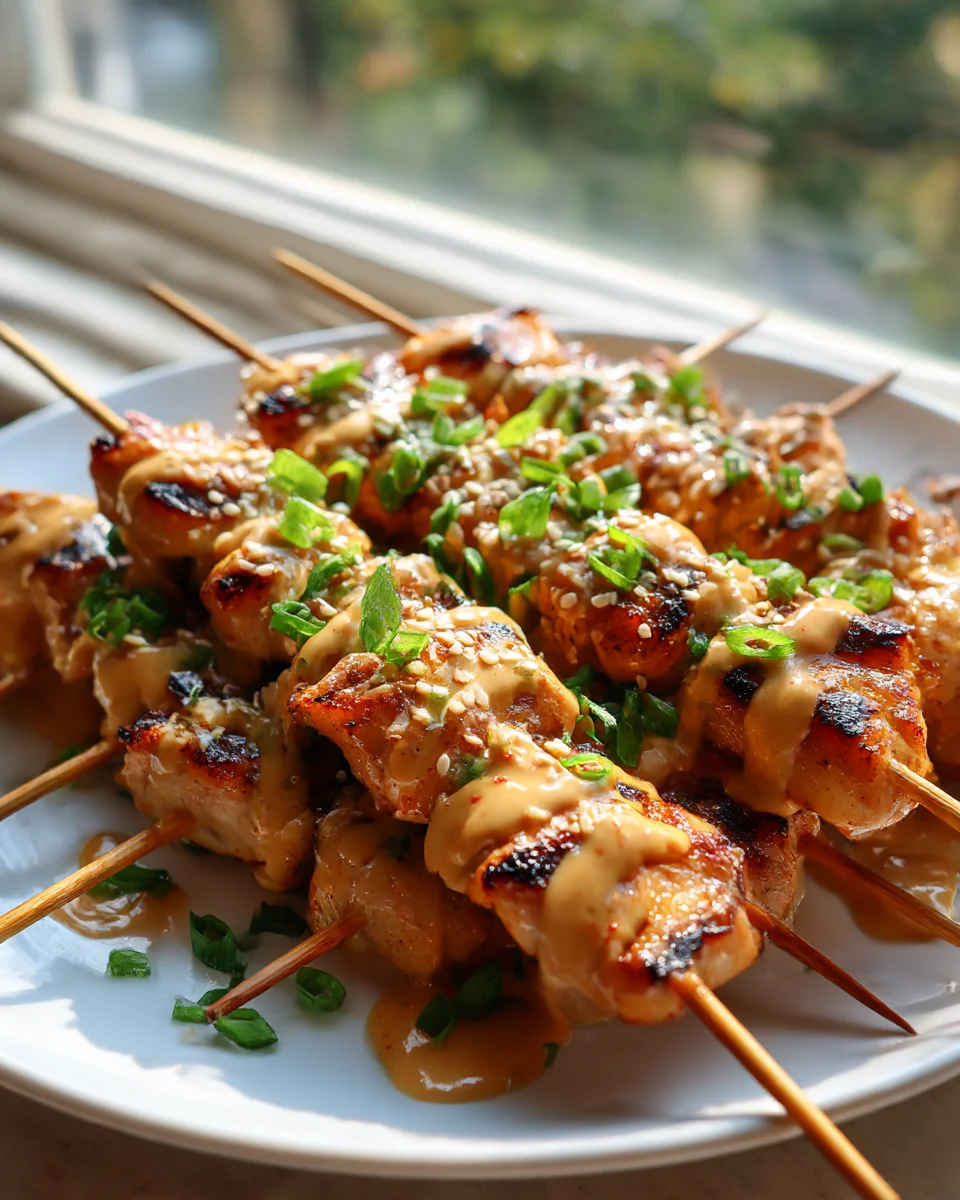 Spicy Bang Bang Chicken Skewers Delight