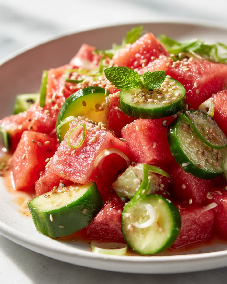 Refreshing Asian Watermelon Cucumber Salad