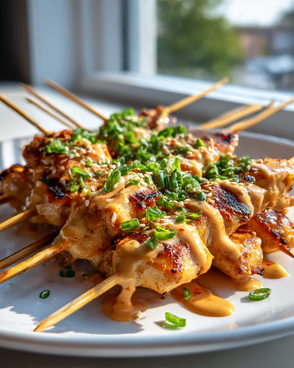 Spicy Bang Bang Chicken Skewers Delight